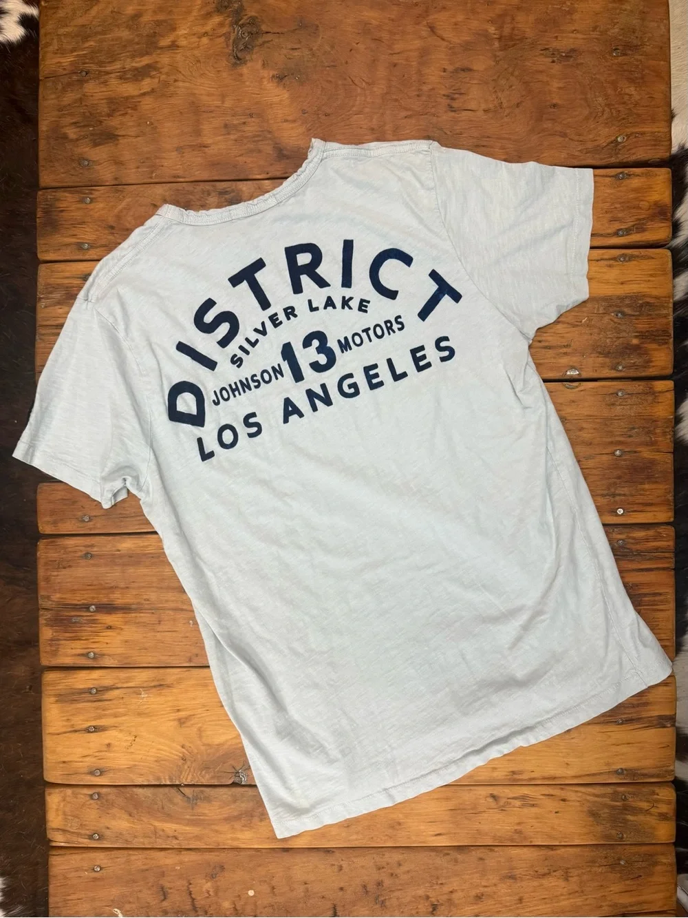 Johnson Motors “Silver Lake District” vintage slub moto tee. EUC - Picture 4 of 5